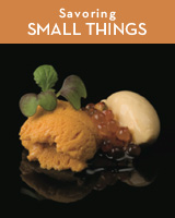Small Things Savory - santa barbara sea urchin ice cream with trout roe and aged solera vinegar