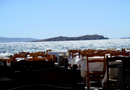 Cravings: Mykonos restaurant view