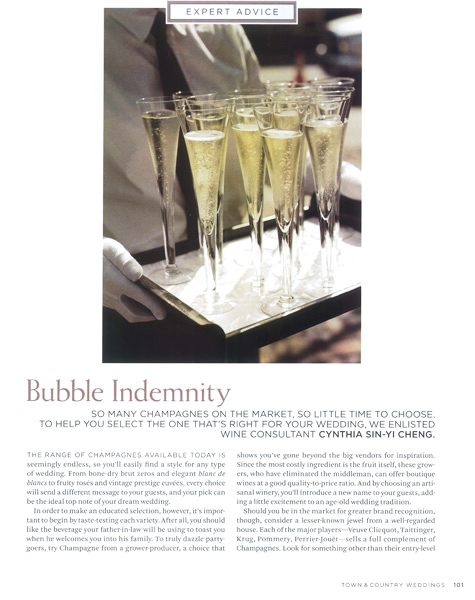 Town & Country Wedding - Bubble Indemnity - Cynthia Sin-Yi Cheng