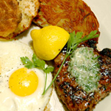 Prune's steak and eggs