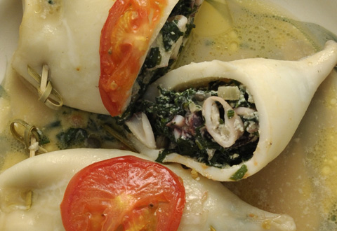 Vefa's Kitchen squid with nettles