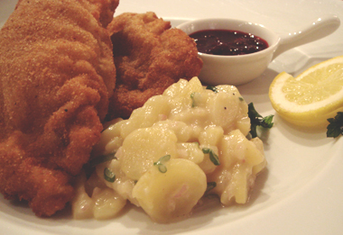 Wiener schnitzel at Seasonal Restaurant & Weinbar