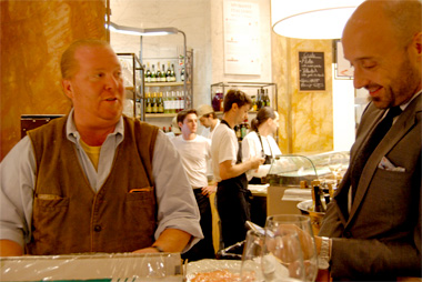 Mario Batali and Joe Bastianich at Eataly