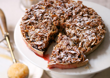 Granola-Cranberry Tart with  Mandarin Sorbet by Laurent Tourondel