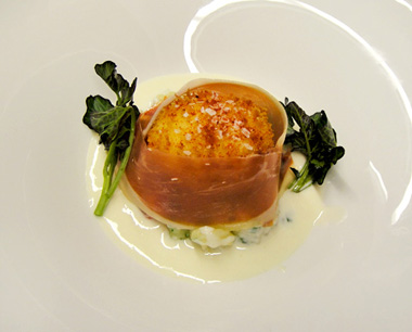 Crispy farm egg at Bar Basque