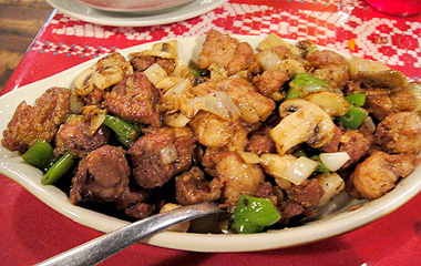 Louis' Basque Corner's Sweetbreads with Onions and Peppers