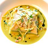 zucchini raviolo at Hearth