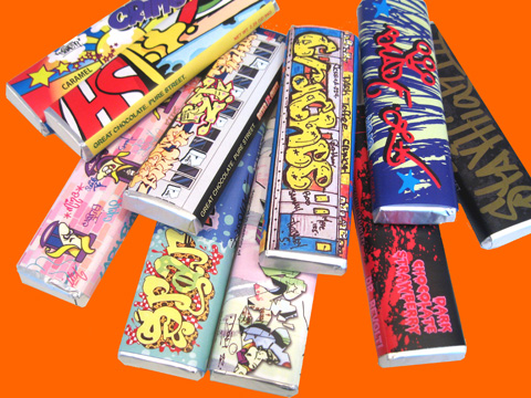 Alison Nelson's Chocolate Bar Graffiti Bars