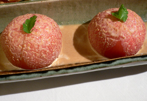 Greenhouse Tomatos with Sesame Dressing