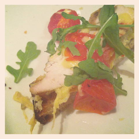 Chicken and Artichoke Tartine