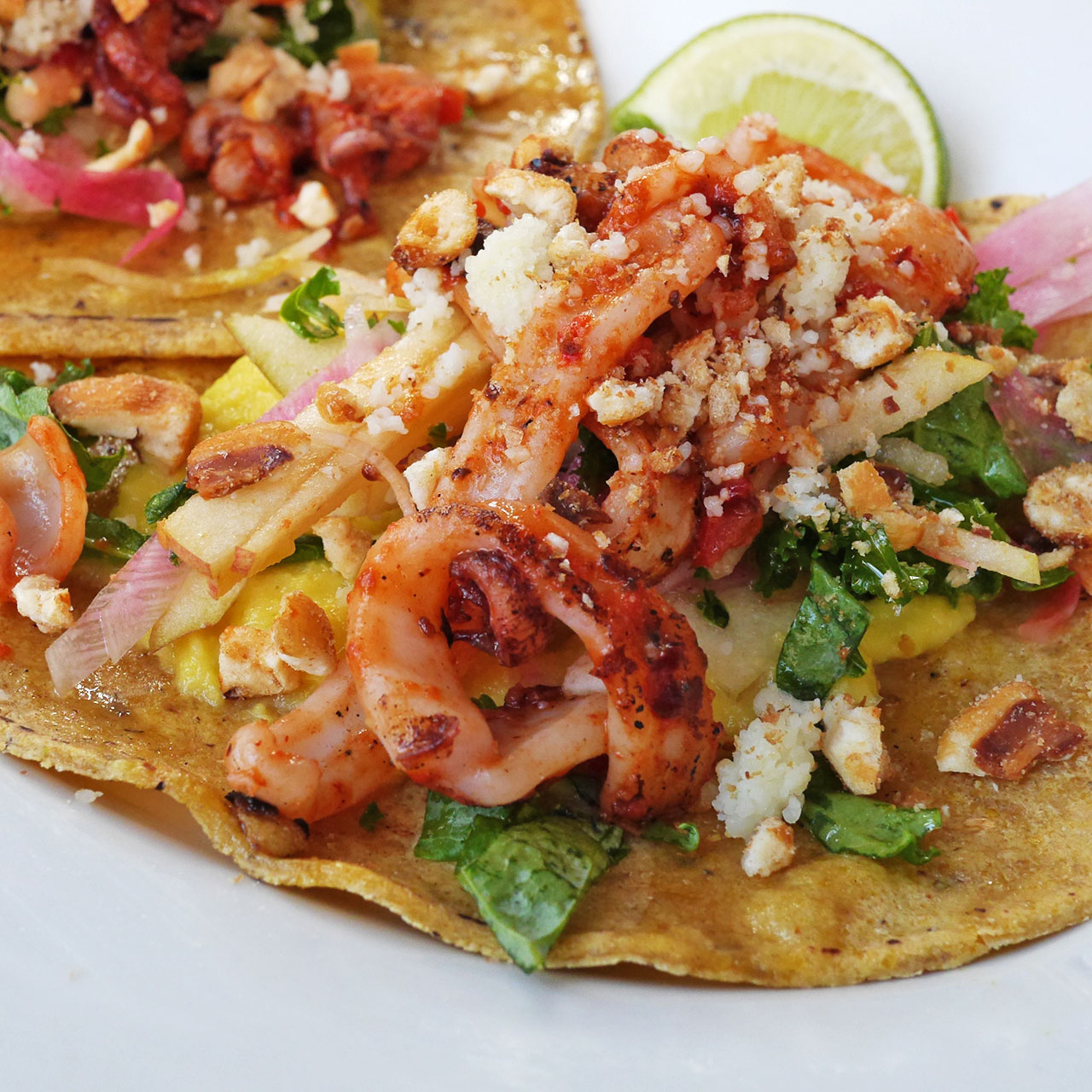Spicy Squid Tacos / Celia Sin-Tien Cheng